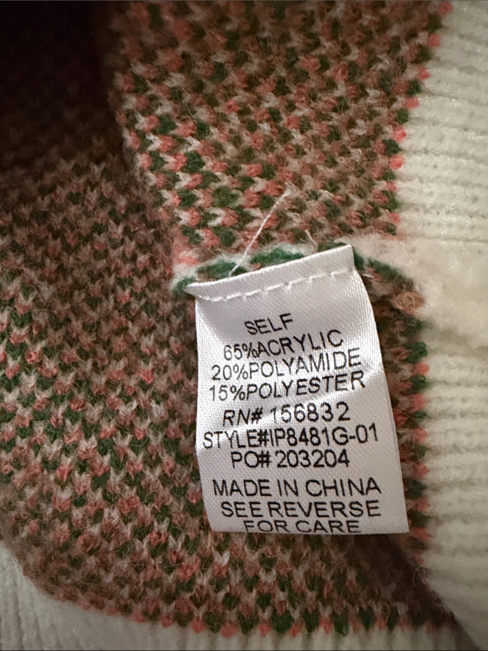 BiBi Cream Crewneck Sweater with Orange Fruit Motif large - Picture 5 of 10